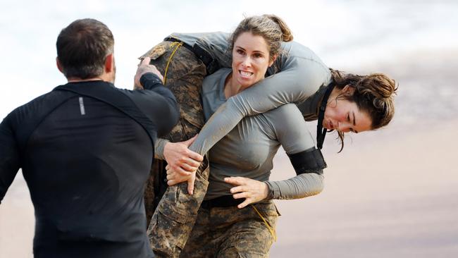 Candice Warner with Erin McNaught on SAS Australia, 2020. Picture: Nigel Wright