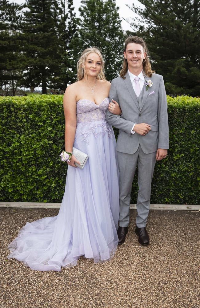 Shakera Flanagan and Billy Retallick at Centenary Heights State High School formal at Picnic Point, Friday, November 15, 2024. Picture: Kevin Farmer