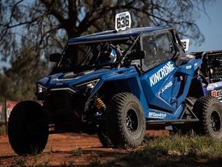 The Polaris in racing blue before the Finke crash. Picture: Brett Murray