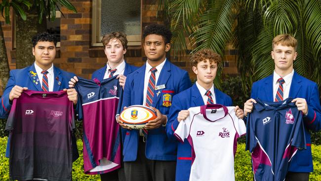 Downlands Rugby members including Demetrius Christodoulou, second from right.