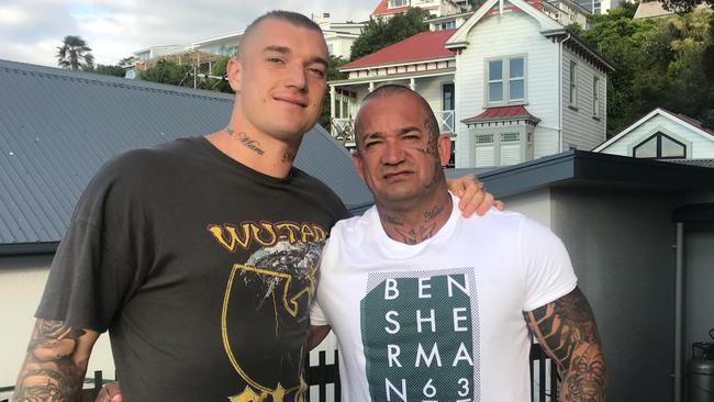 Dustin Martin with his father Shane Martin in a previous trip to Auckland.