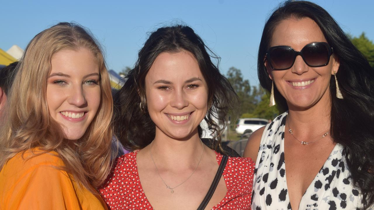 Gympie Turf Club Winter Race Day July 17. Brooke Alford, Tash Chandler and Yolanda Antonacci. Photos: Josh Preston