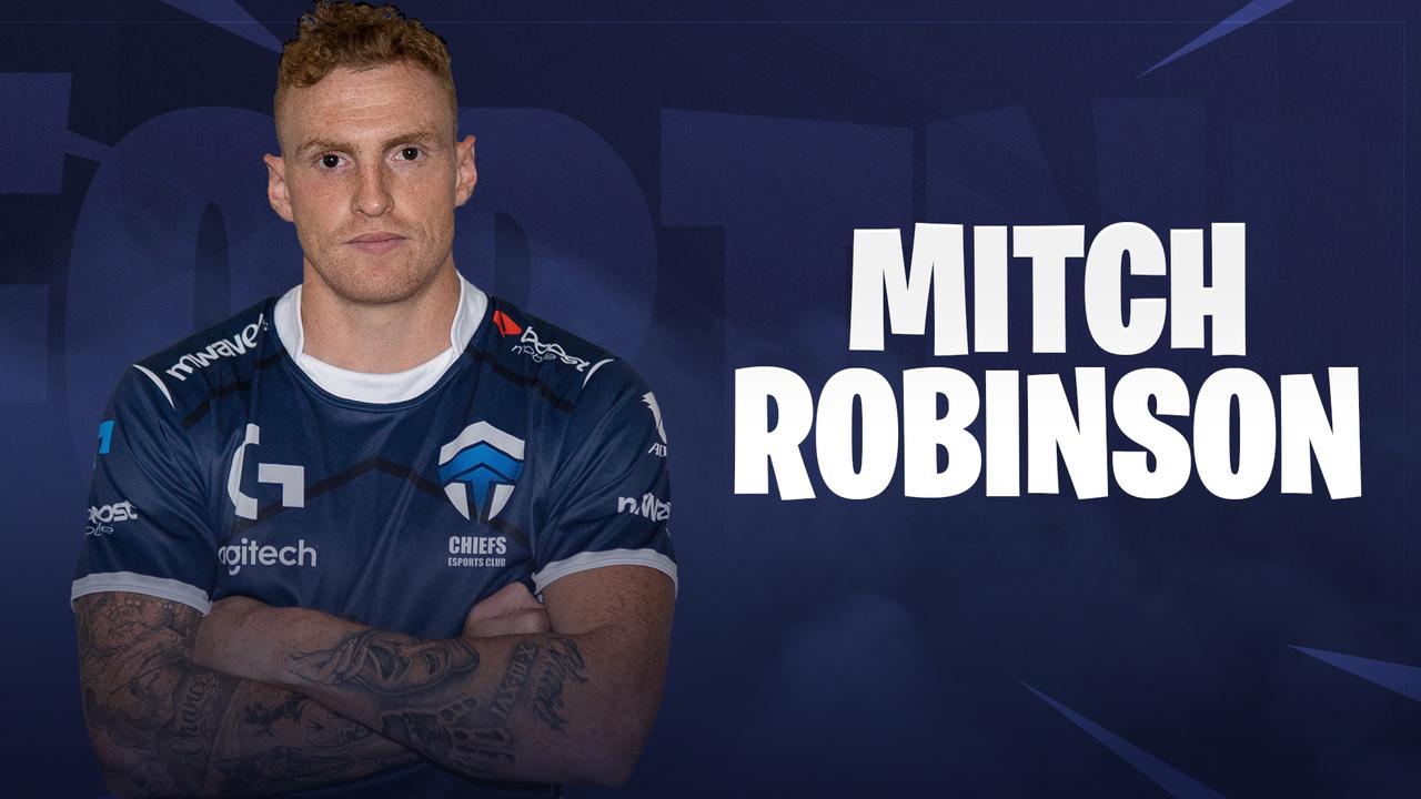 Brisbane Lions midfielder Mitch Robinson has joined esports team Chiefs as a streamer and Fortnite player. Graphic via Chiefs.