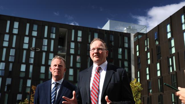 Housing Minister Roger Jaensch speaks about Hobart's housing crisis. Picture: LUKE BOWDEN