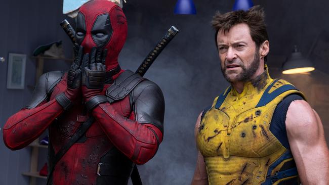 Jackman on set with Ryan Reynolds as Deadpool. Picture: 20th Century Studios