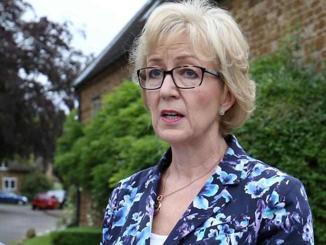 Conservative leadership contender Andrea Leadsom, issues a statement, after a newspaper suggested she was using her status as a mother to gain an advantage over leadership rival Theresa May. Picture: AP