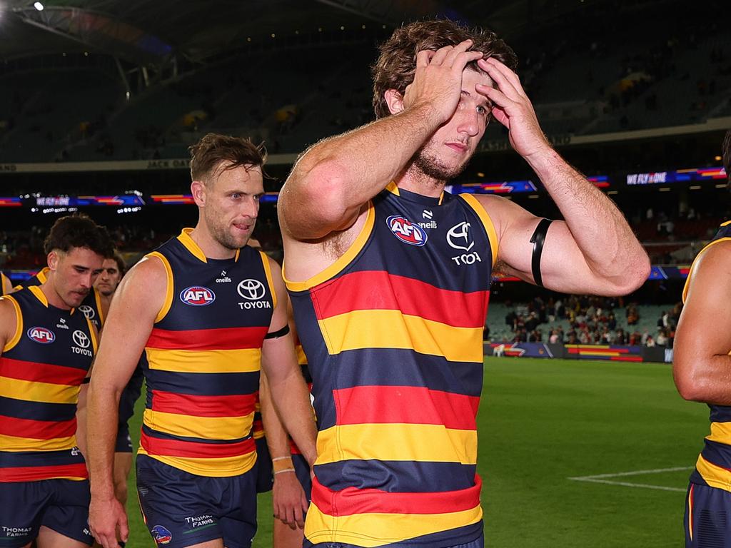 Jordon Butts won’t play against the Dockers on Friday night. Picture: Sarah Reed/AFL Photos