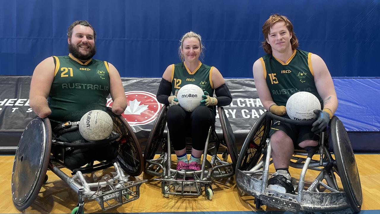 Mackay members of the Australian Steelers Paralympic wheelchair rugby team. (From left): Joshua Nicholson, Shae Graham, Brayden Foxley-Conolly.