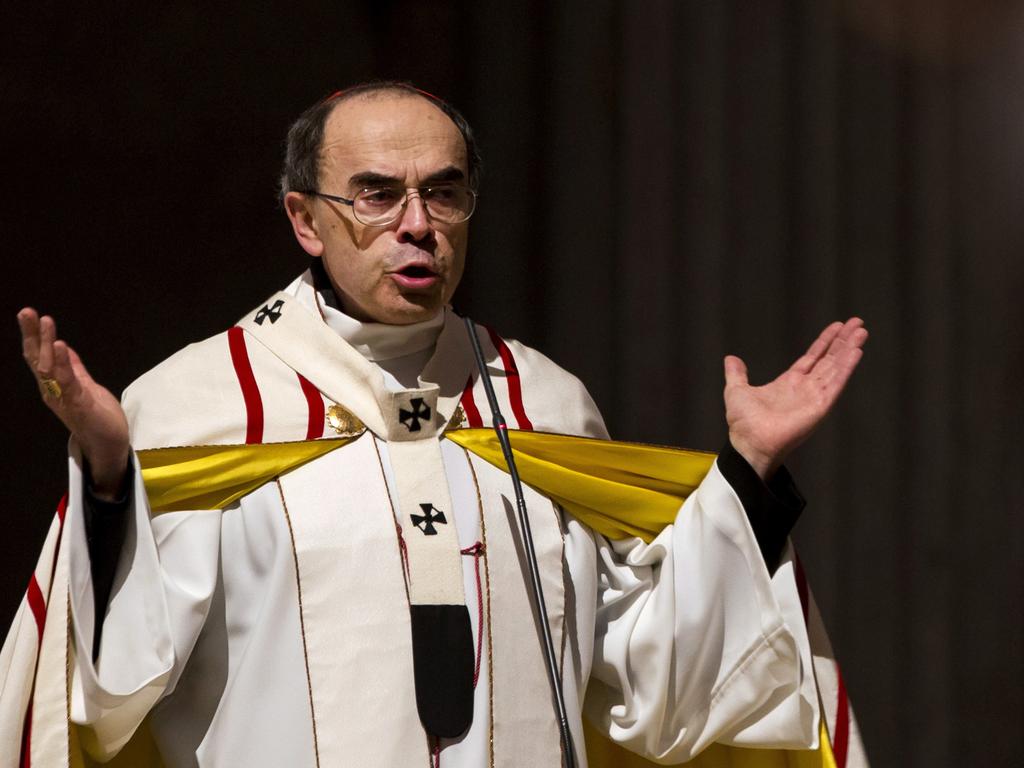 French Cardinal Philippe Barbarin, Archbishop of Lyon, allegedly failed to report a pedophile priest who confessed to preying on Boy Scouts in the 1`980s. Picture: AP Photo