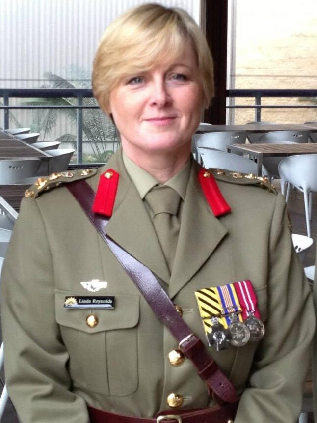 Senator Linda Reynolds in her brigadier’s uniform. Picture: Supplied