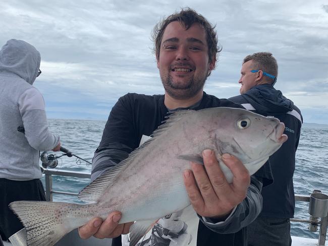 Not a common fish for our waters but Matt landed this Painted Sweetlip on Reeltime Charters off Evans Head on Sunday .