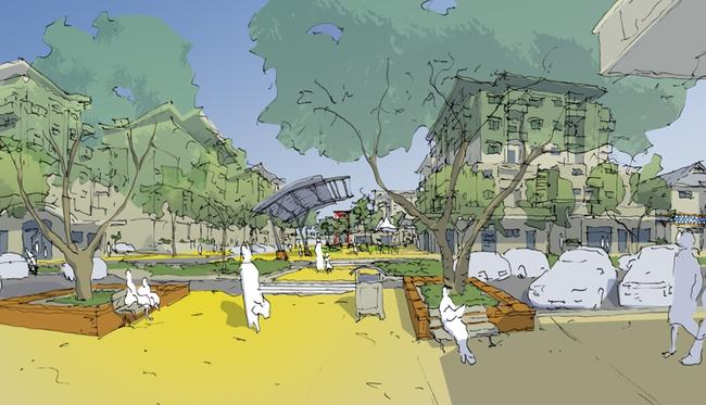 Artist impression of the redevelopment of John Stokes Square in Nightcliff. Picture: Supplied