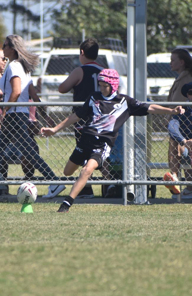 Brayden Wienert in the Wanderers v Souths Sharks final in the RLMD U13s division in Mackay. August 14, 2021. Picture: Matthew Forrest