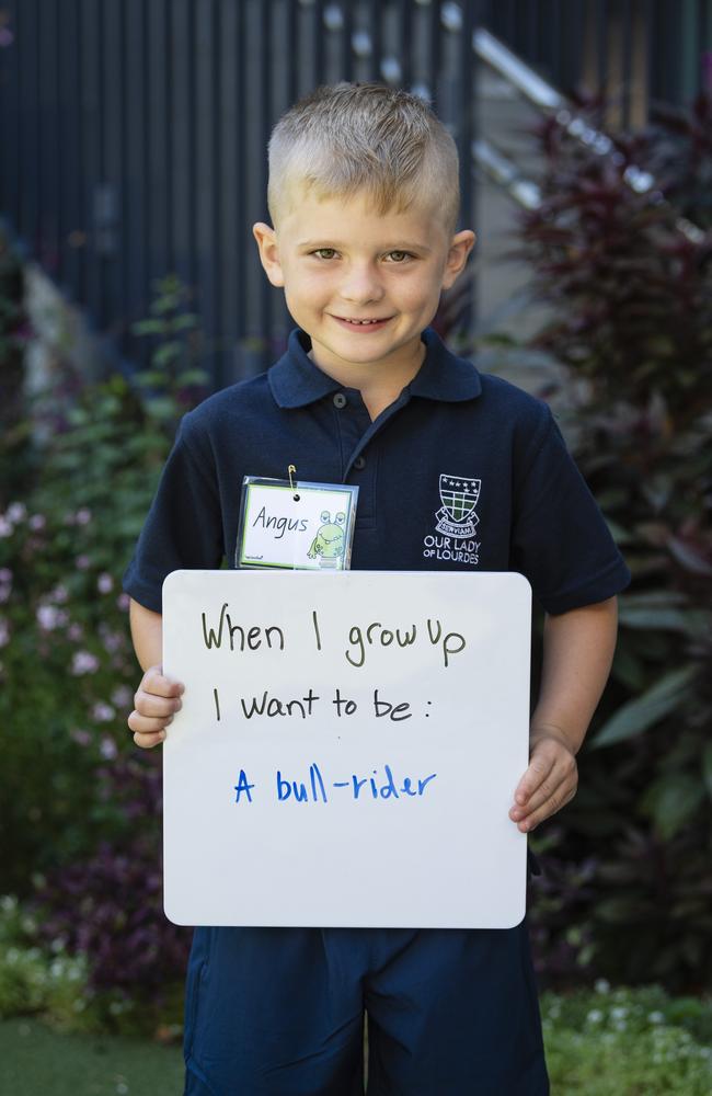 Our Lady of Lourdes prep student Angus on the first day of school, Wednesday, January 29, 2025. Picture: Kevin Farmer