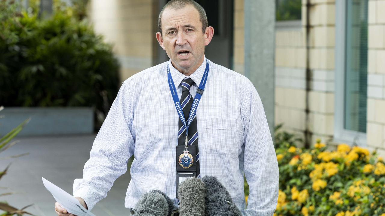 Detective Inspector David Harbison speaks to media at Caboolture on Friday. Picture: Richard Walker