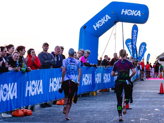 Competitors in the Ironman 70.3 Tasmania in Hobart Picture: Linda Higginson