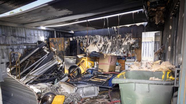 An man was injured after a garage fire in Osborne. Picture: Emma Brasier