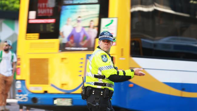 Police at the scene of the fatal crash. Picture: AAP/Claudia Baxter