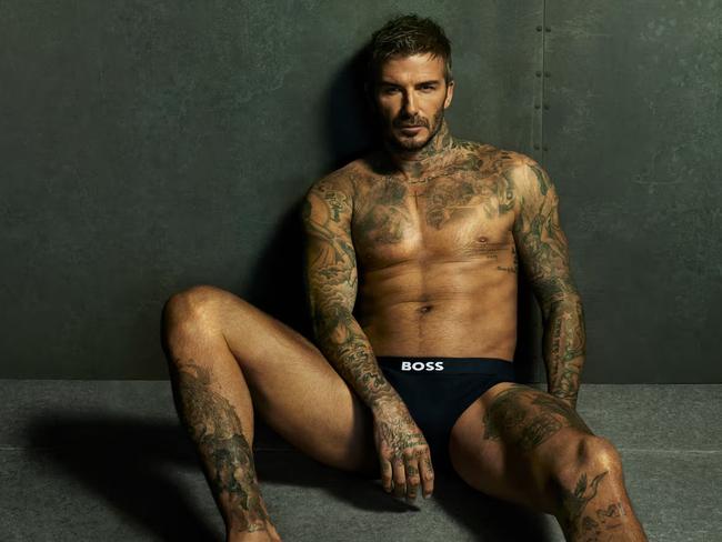 David Beckham poses as part of his partnership with BOSS.