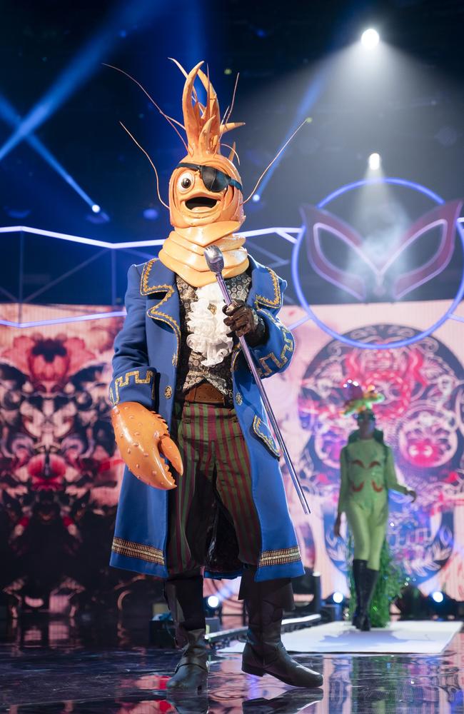 Darren McMullen was revealed as the singer behind the ‘prawn’ costume. Picture: Ten