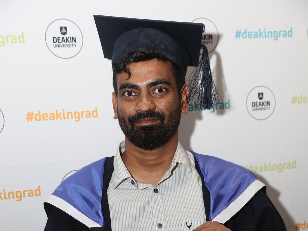 Karthik Sreeram. Deakin University graduation arts and SEBE faculty. Picture: Alan Barber