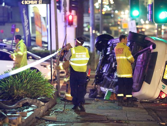 A P-plate driver was taken to hospital after allegedly accelerating from an RBT then crashing and rolling on Bombay St, Lidcomb last month. Picture: Steve Tyson