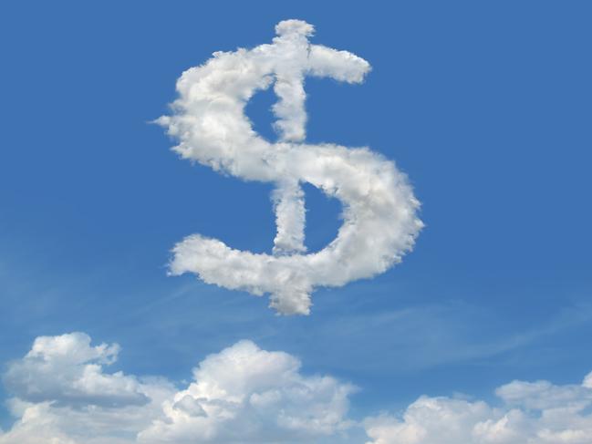 Clouds in the shape of Dollar sign ($).