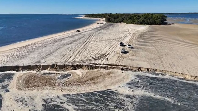 A land slip at Inskip Point. FILE PHOTO