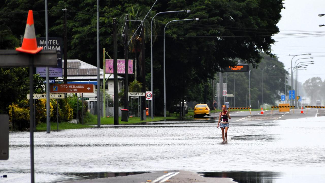 Townsville Rd, the Bruce Highway. Photographs from the flooding in Hinchinbrook on Thursday resulting from torrential overnight downpours. Picture: Cameron Bates