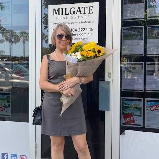 Milgate Real Estate, the business of alleged crepe assailant Suzi Milgate, was listed for sale. in February. Picture: Supplied.