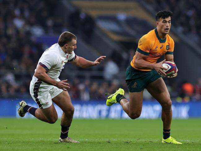 The revelation comes after former NRL star Joseph-Aukuso Suaalii starred for Australia in his Wallabies debut. Picture: Getty Images