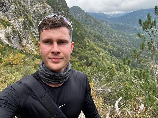 Comben during a hike.