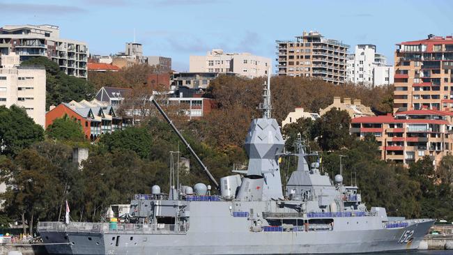 A Navy ship at HMAS Kuttabul is a Royal Australian Navy base in Potts Point. Picture: NCA NewsWire / Damian Shaw