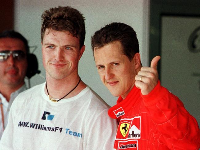 31 Mar 2001:  Ralf Schumacher (left) of Williams and Germany qualified 2nd behind his brother Michael who took another pole position at the Formula One Brazilian Grand Prix at the Interlagos Circuit, Sao Paulo, Brazil. Mandatory Credit: Mark Thompson/ALLSPORT