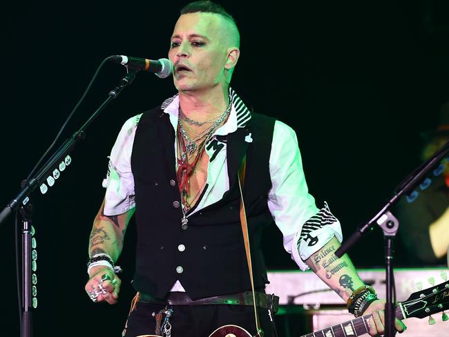 Johnny Depp performs with the Hollywood Vampires in Russia. Picture: TheMegaAgency.com