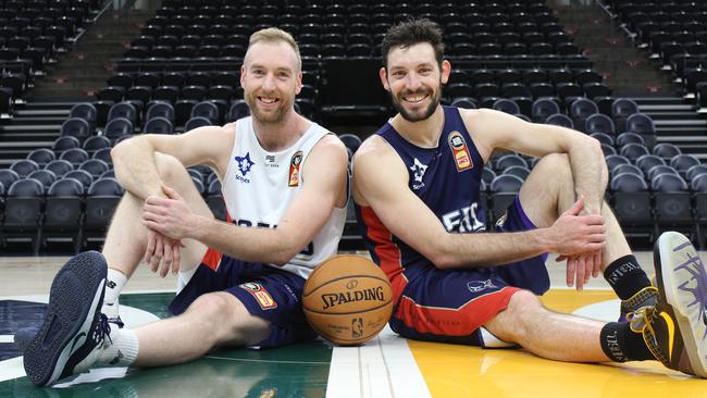 Adelaide 36ers' co-captains Brendan Teys and Kevin White ahead of their clash with the Utah Jazz this weekend. Picture: Supplied.