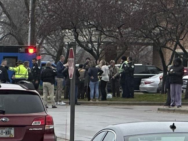 Emergency responders and parents rushed to the school and nearby meeting points for injured and survivors. Picture: AP