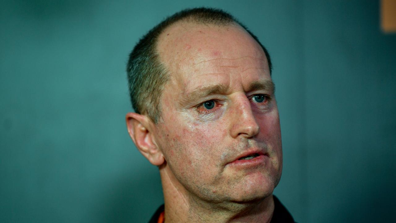 Wests Tigers' new coach Michael Maguire is seen at a Wests Tigers press conference in Sydney, Monday, November 19, 2018. (AAP Image/Brendan Esposito) NO ARCHIVING