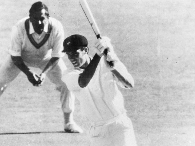 Chappell on his way to a century in his first Test in December 1970.