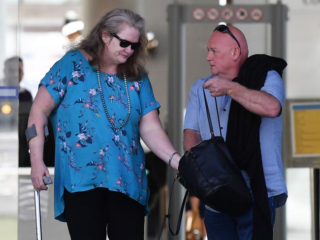 Karen Goullet, who was given a suspended jail sentence for stalking her neighbours and making a threat of violence. Pictured with her husband, Jamie Goullet. Picture: Patrick Woods.