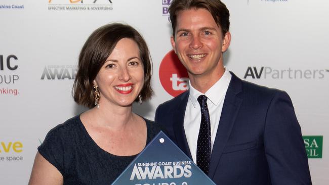 Jess and Ben Alexander from iExpedition win a Sunshine Coast Business Award.