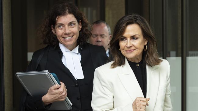 Lisa Wilkinson, right, leaving court with her barrister Sue Chrysanthou SC. Picture: NCA NewsWire / Monique Harmer