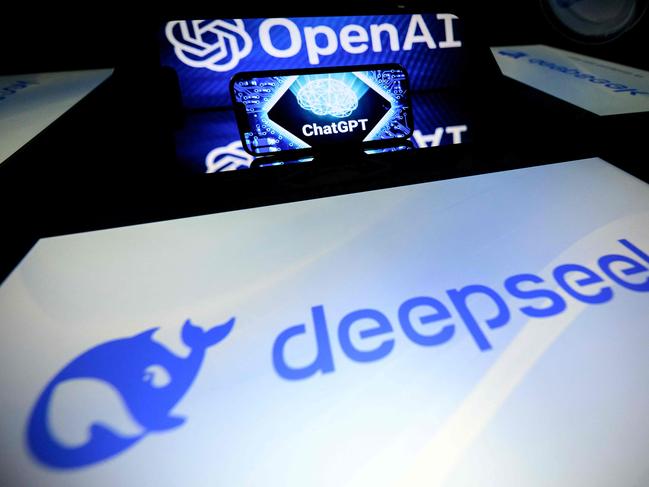 This illustration photograph shows screens displaying the logo of DeepSeek, a Chinese artificial intelligence company that develops open-source large language models, and the logo of OpenAI's artificial intelligence chatbot ChatGPT on January 29, 2025 in Toulouse, southwestern France. On 10 January 2025, DeepSeek released its first free chatbot app, based on the DeepSeek-R1 model which had surpassed ChatGPT as the most-downloaded free app on the iOS App Store in the United States, causing Nvidia's share price to drop by 18%. (Photo by Lionel BONAVENTURE / AFP)