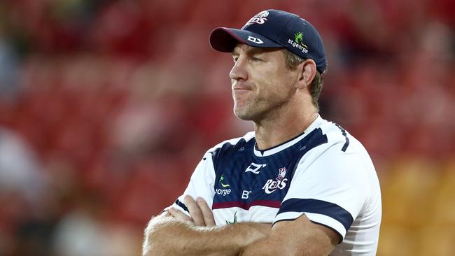 Reds Coach Brad Thorn looks on before the round eight Super Rugby match between the Reds and the Stormers at Suncorp Stadium. Photo by Chris Hyde/Getty Images