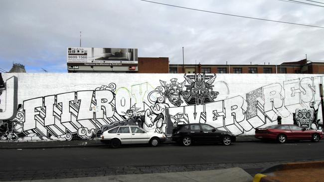 Croydon Central urban renewal project member Nathan Hill wants a mural similar to this one in Fitzroy painted on the Mt Dandenong Rd railway bridge.