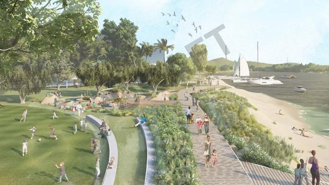 Apex Park has been proposed to include a grassed amphitheatre, river lookouts and new and enhanced park facilities in the Noosaville Foreshore Infrastructure Master Plan. Photo: Noosa Shire Council.