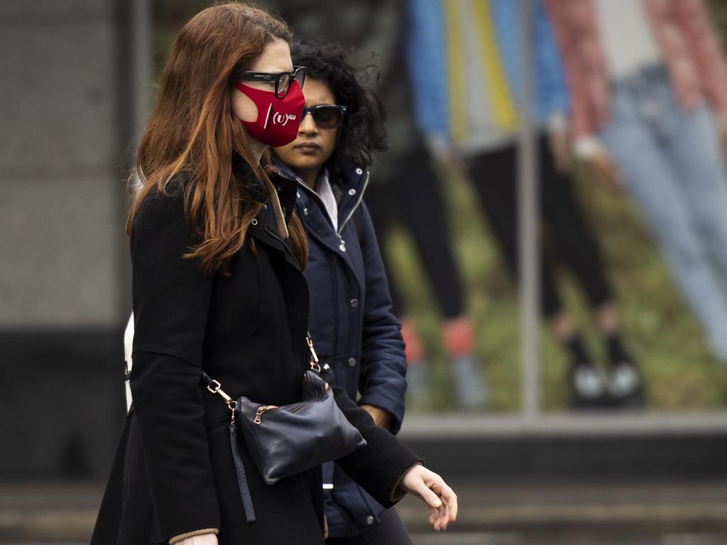 A woman at Bondi Junction where more cases of Covid-19 were recorded. Picture: Brook Mitchell/Getty Images