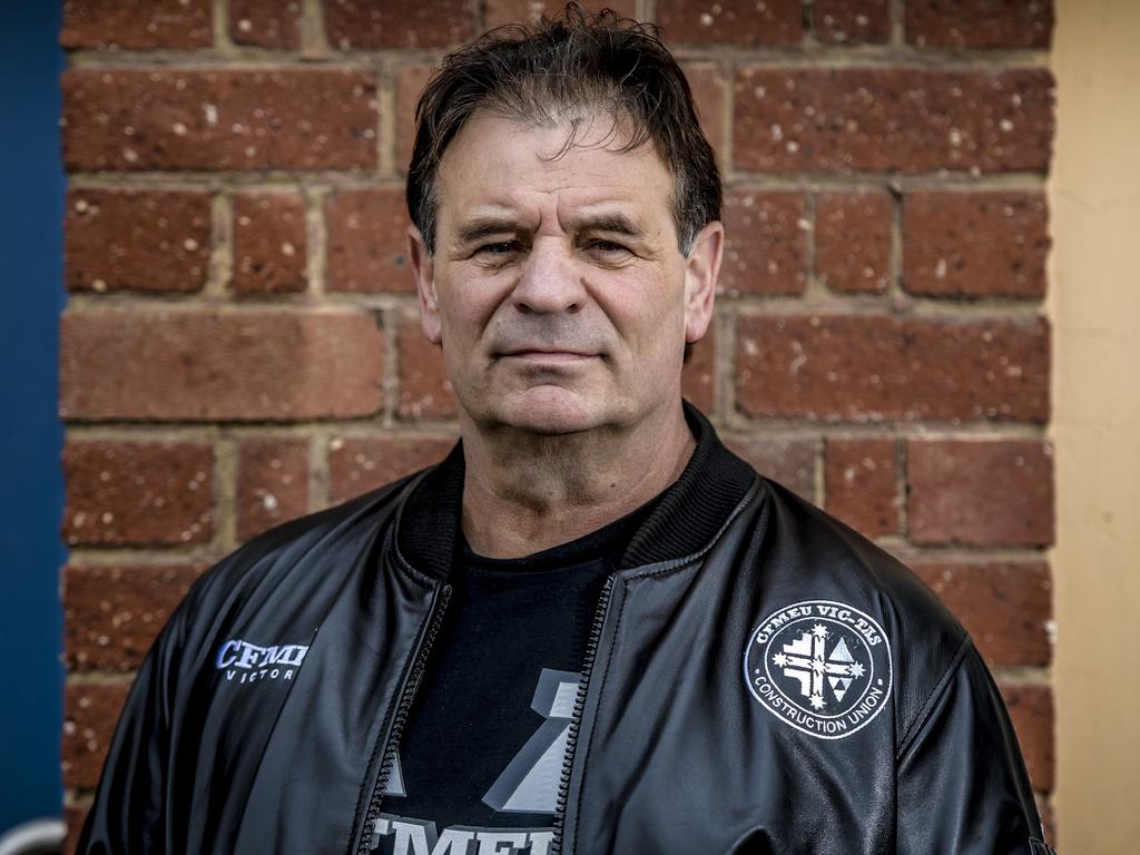 CFMEU leader John Setka, pictured in Adelaide in 2022, is popular among union members but has threatened the AFL with financial disaster if umpire boss Steve McBurney isn’t sacked. Picture: Roy VanDerVegt