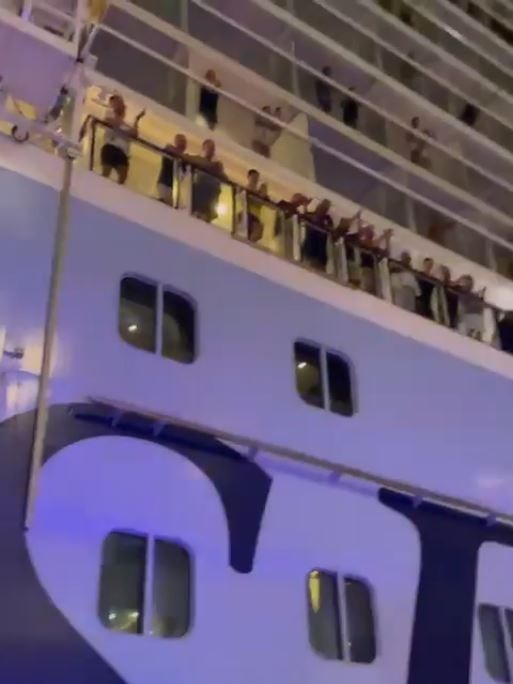 The cruise ship on which Hans fell into the orchestra pit during a show, sustaining five fractures to his spine and shattering his foot and ankle. Picture: Facebook