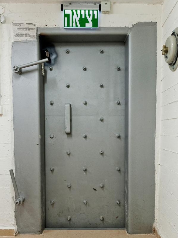 Door inside a municipal bomb shelter, Haifa. Picture: Corbis.